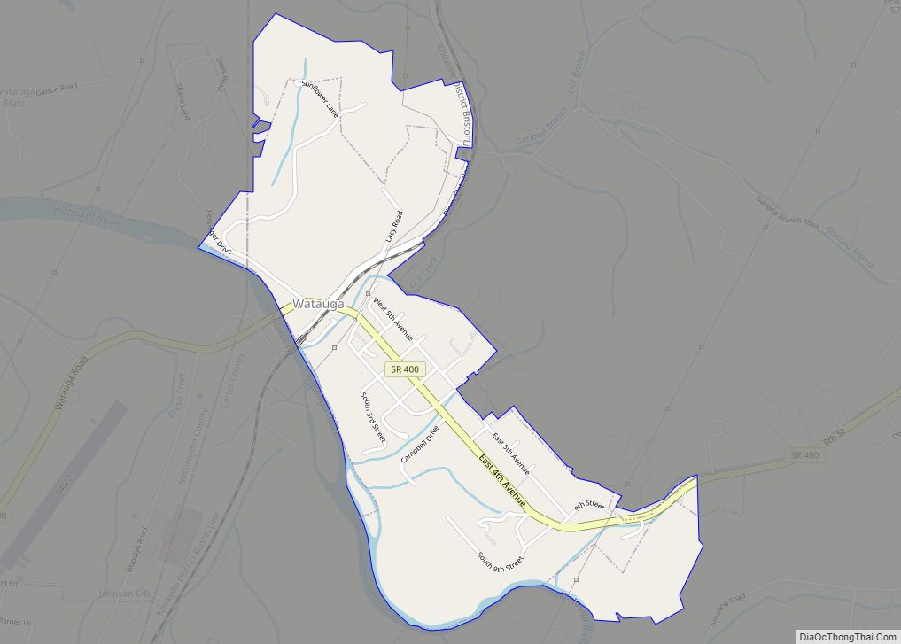 Map of Watauga city