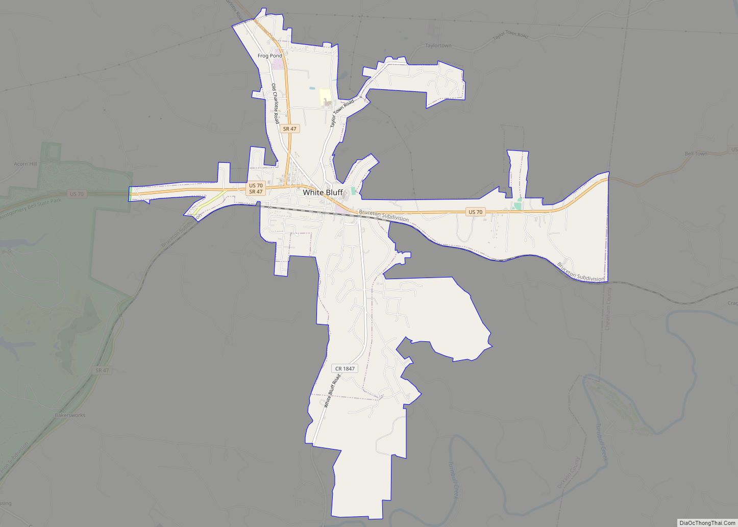 Map of White Bluff town