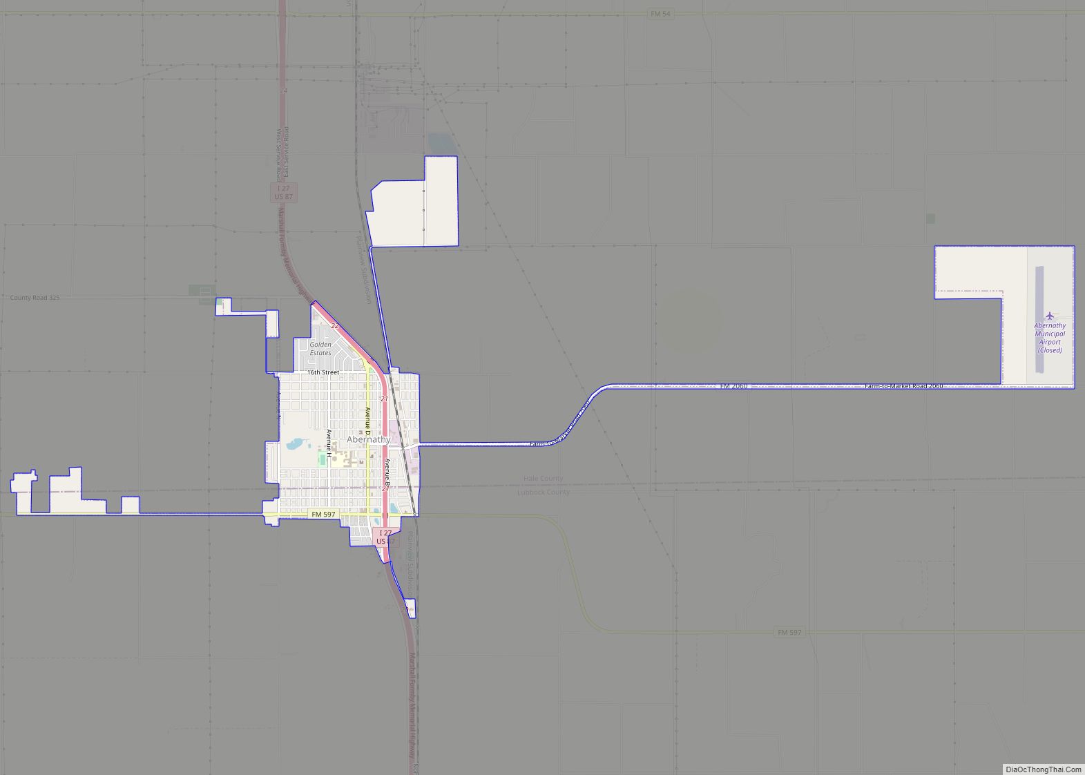 Map of Abernathy city