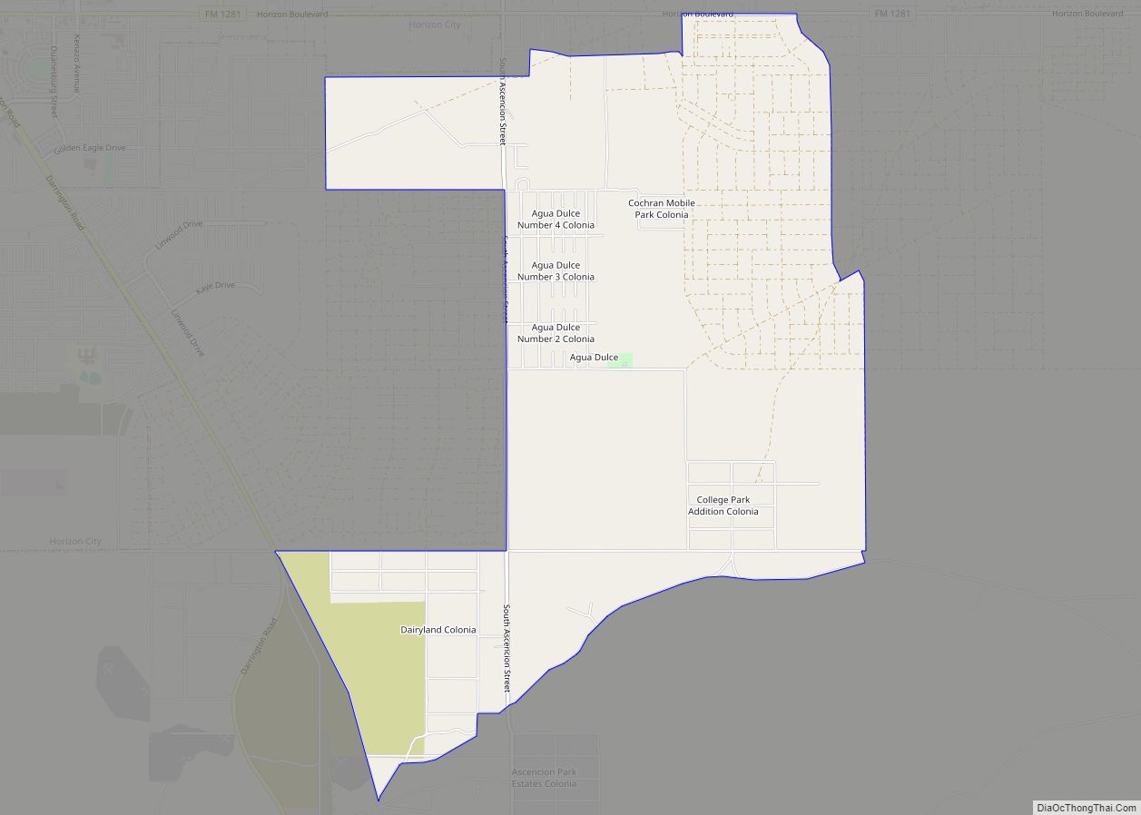 Map of Agua Dulce CDP, Texas