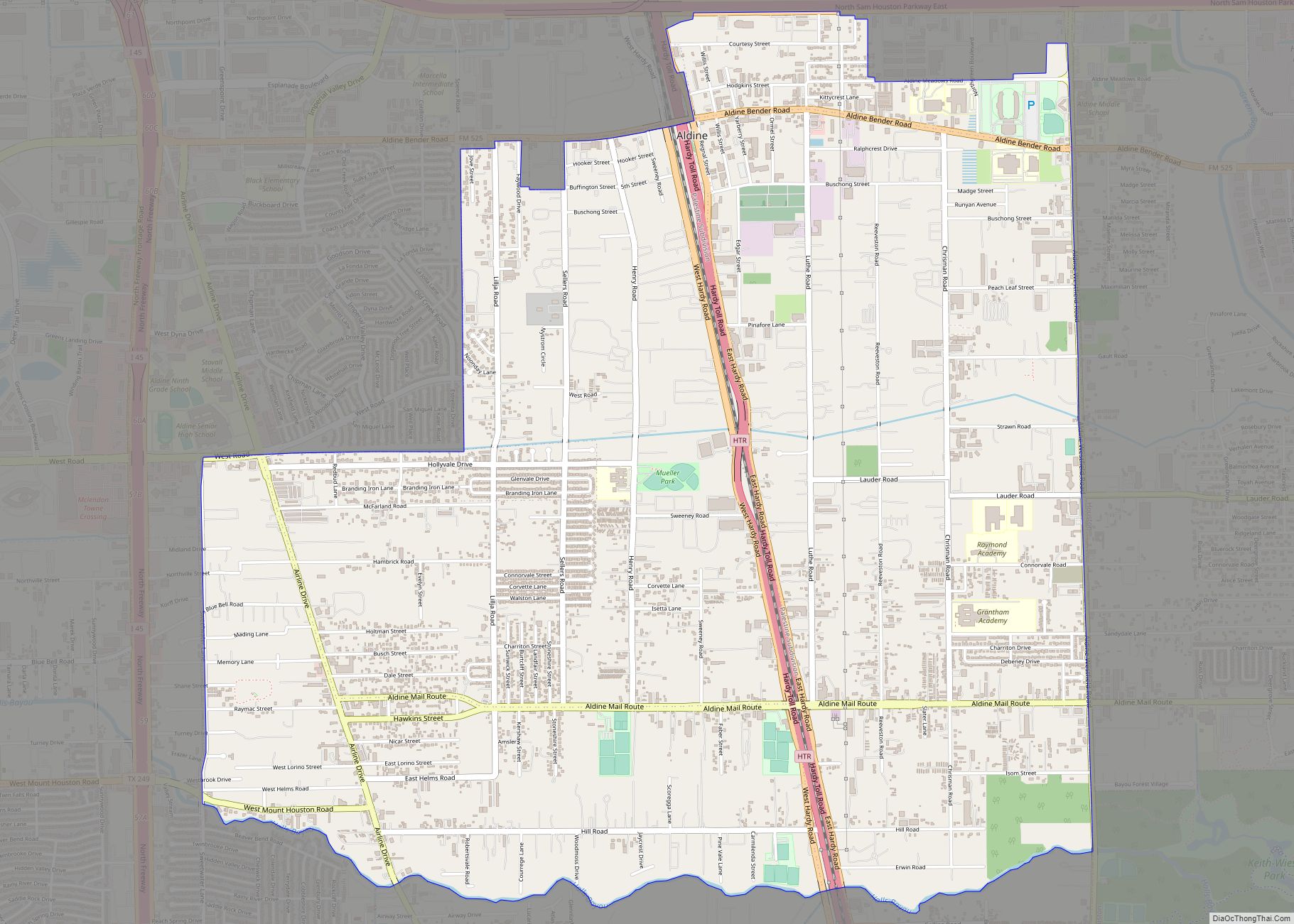 Map of Aldine CDP