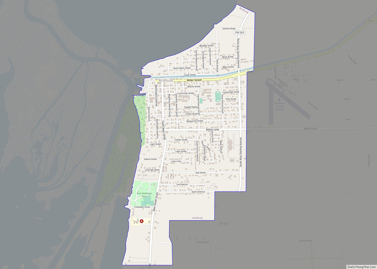 Map of Anahuac city