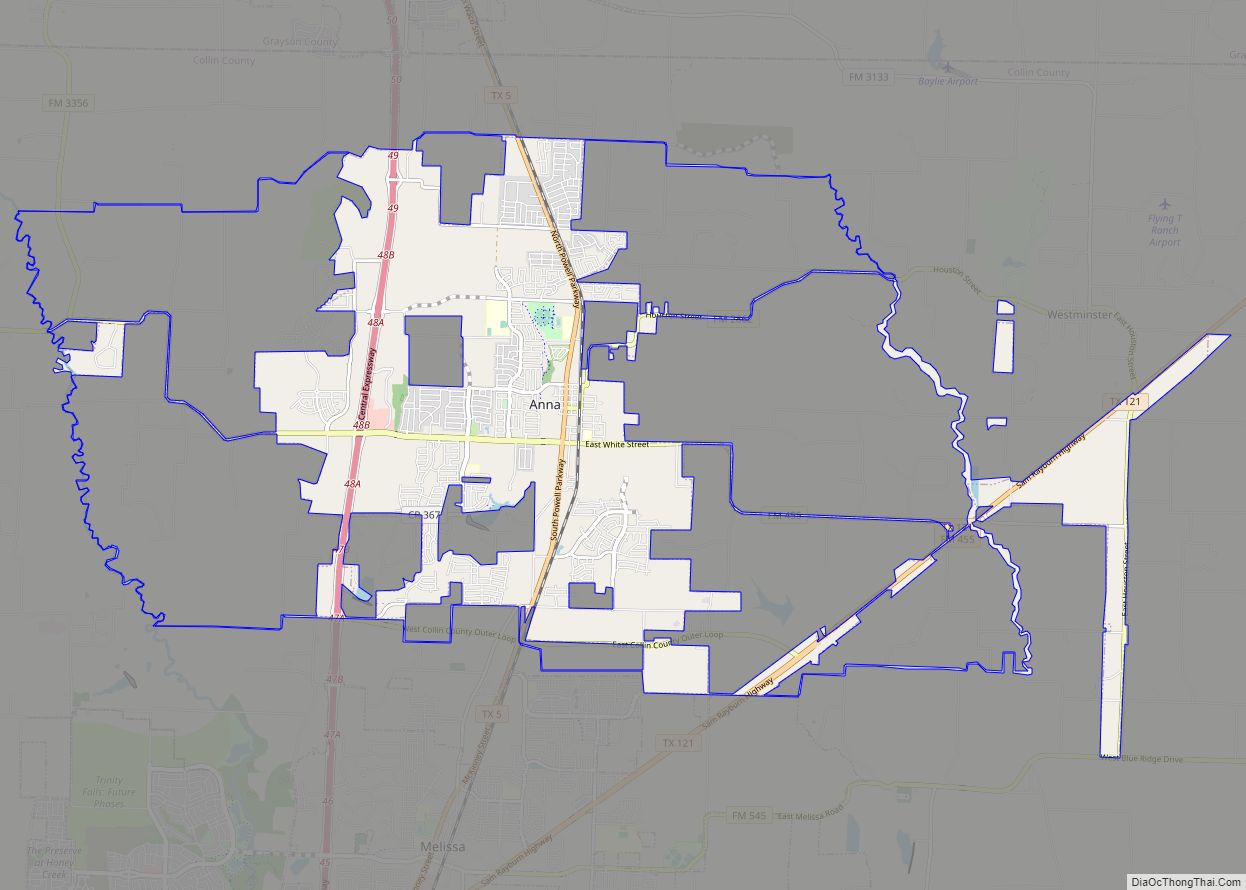 Map of Anna city, Texas