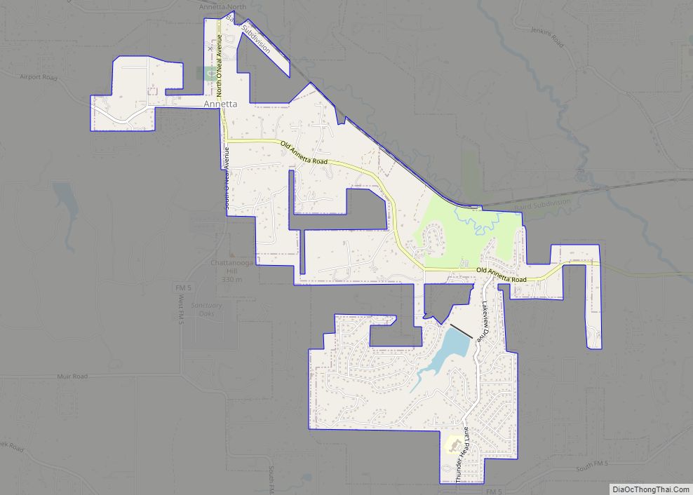 Map of Annetta town