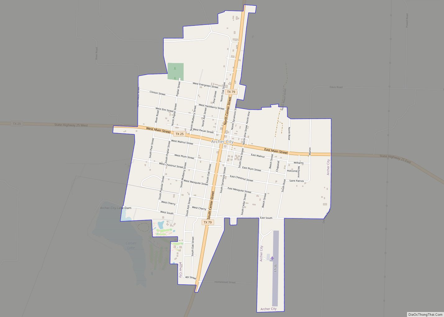 Map of Archer City