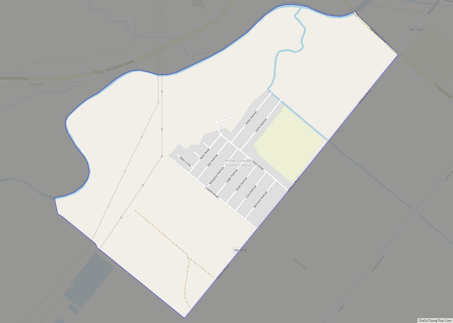 Map of Arroyo Colorado Estates CDP