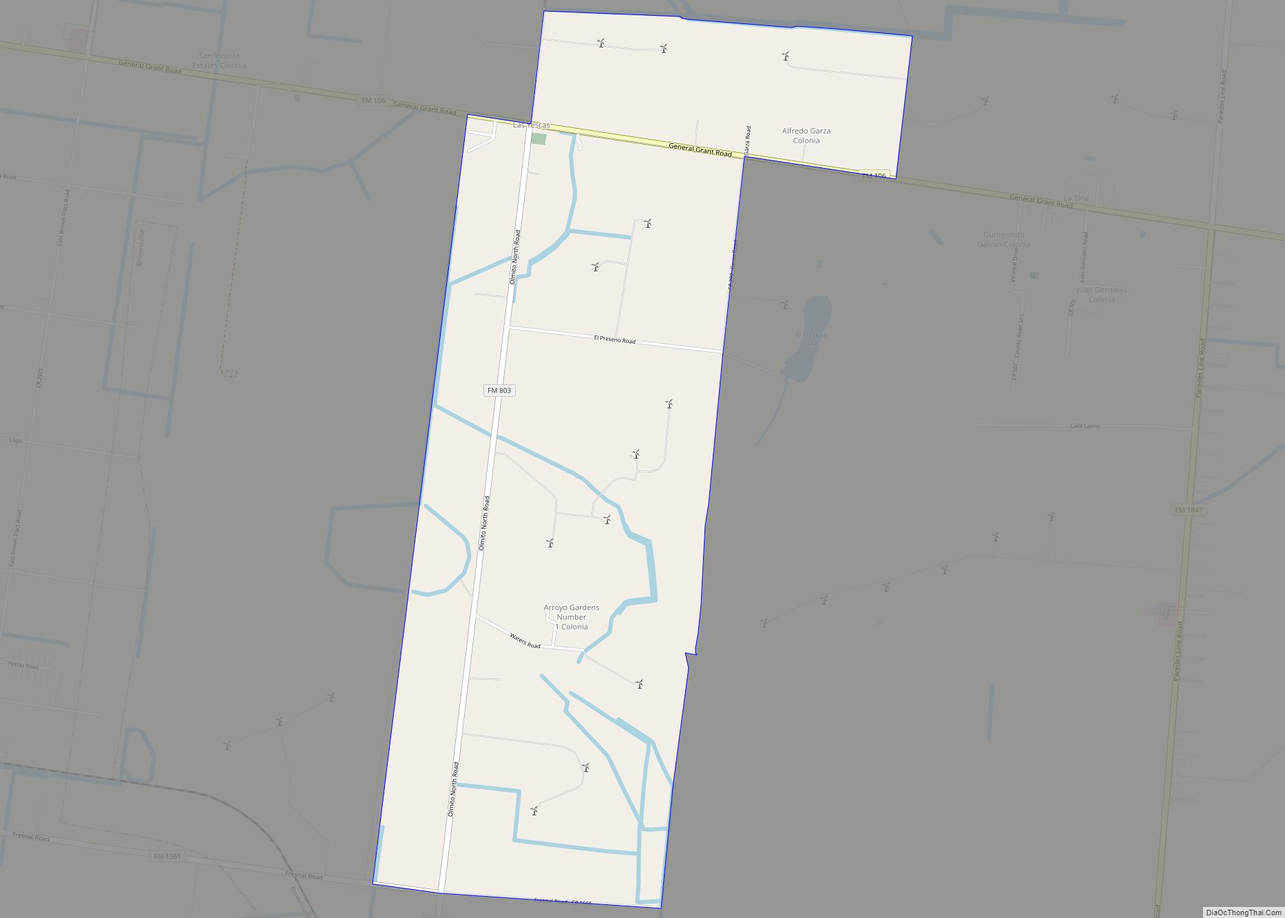 Map of Arroyo Gardens CDP