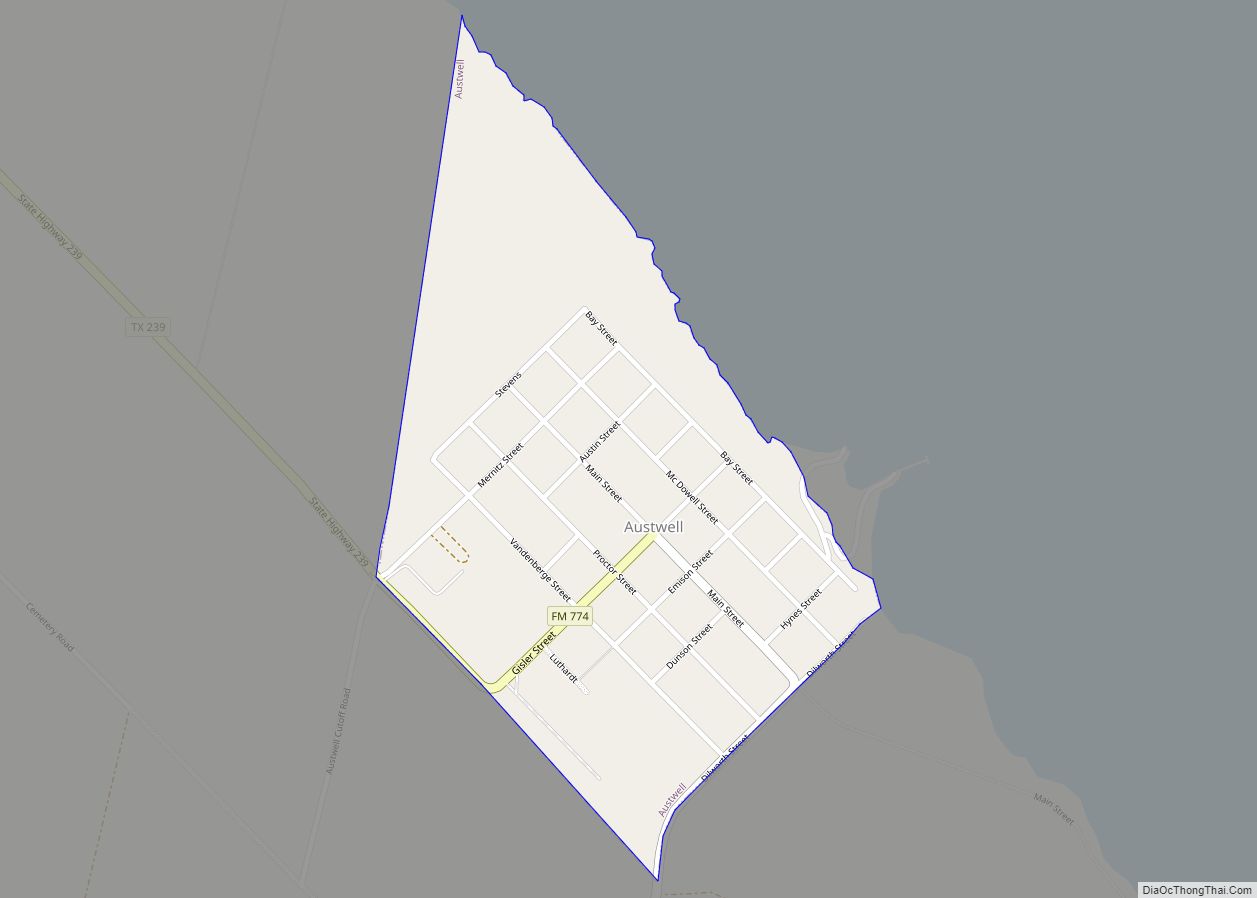 Map of Austwell city