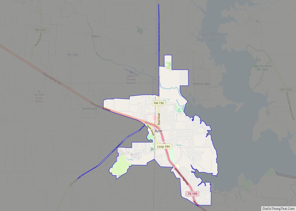 Map of Azle city