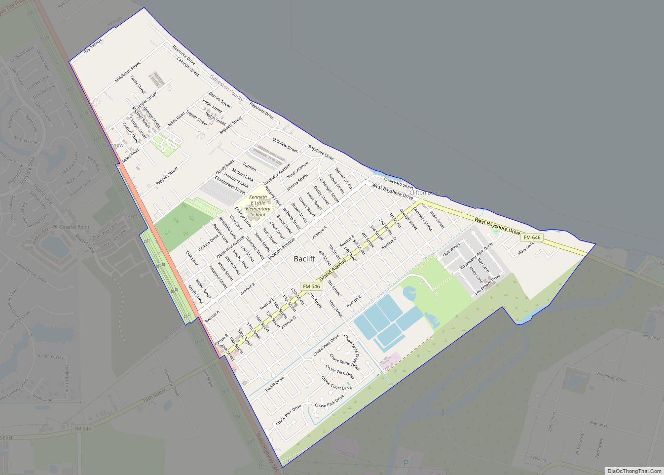 Map of Bacliff CDP