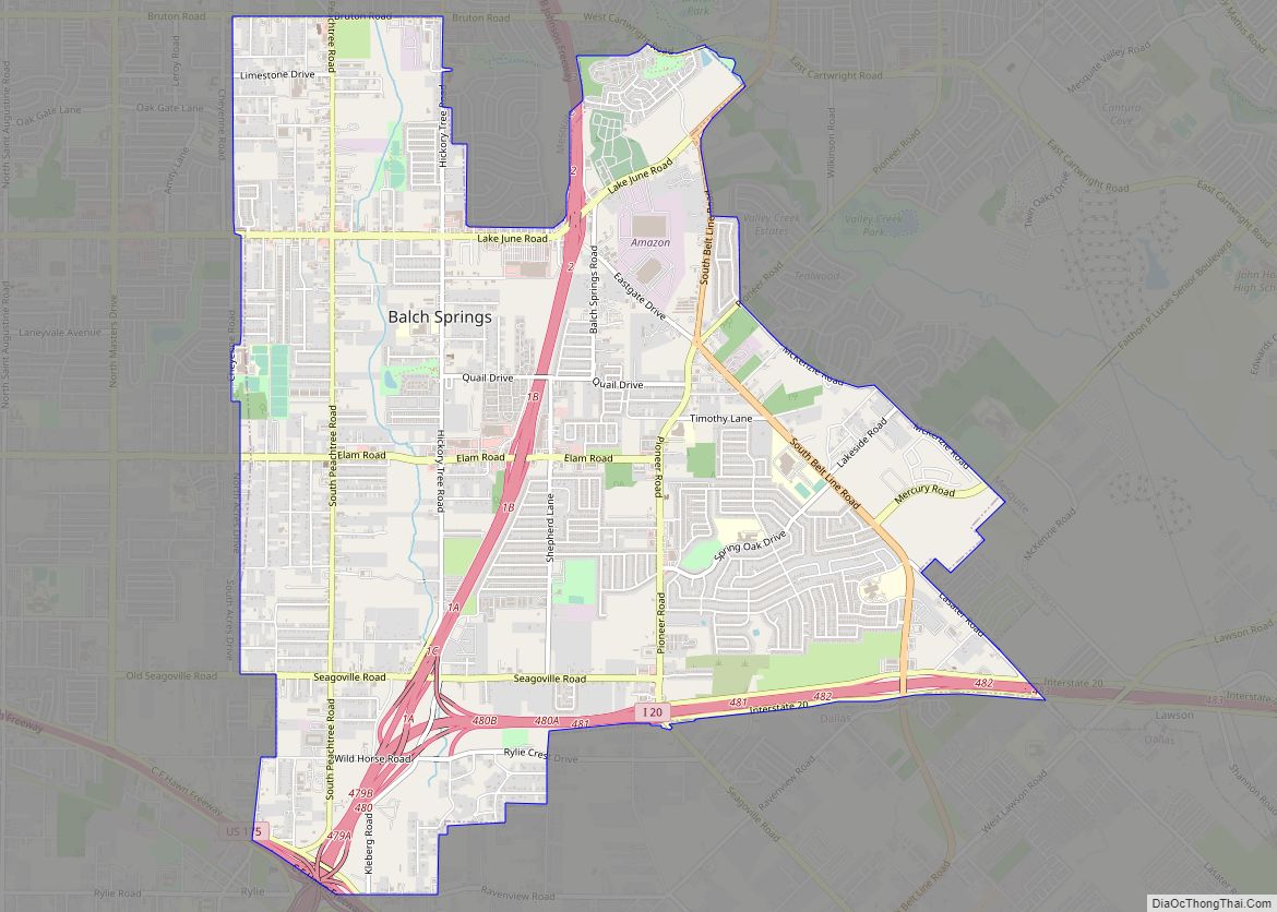 Map of Balch Springs city