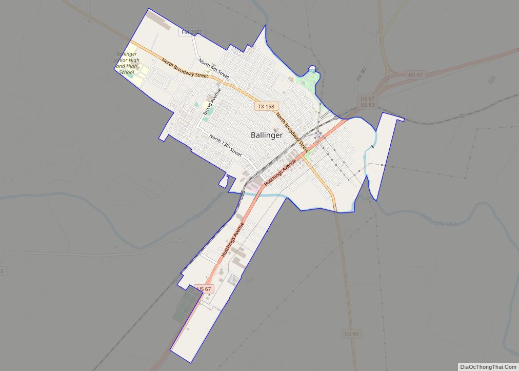 Map of Ballinger city