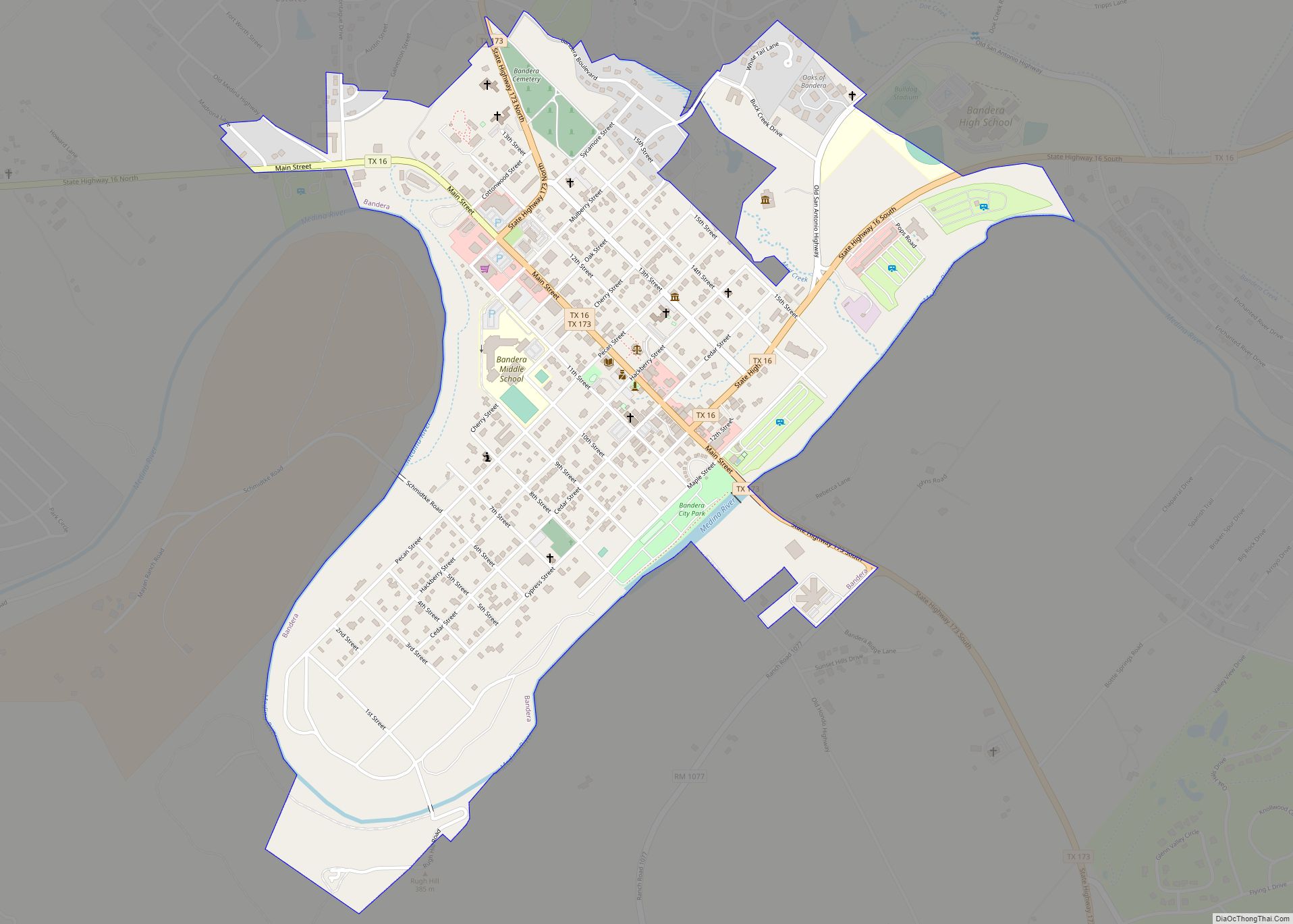 Map of Bandera city