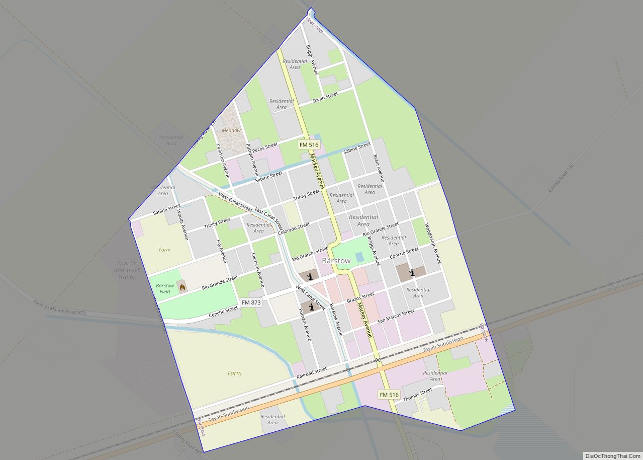 Map of Barstow city, Texas