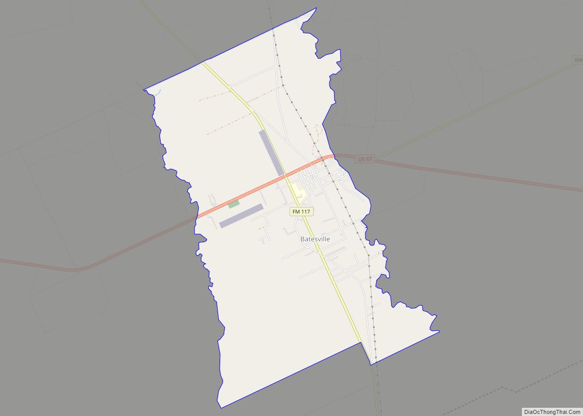 Map of Batesville CDP, Texas