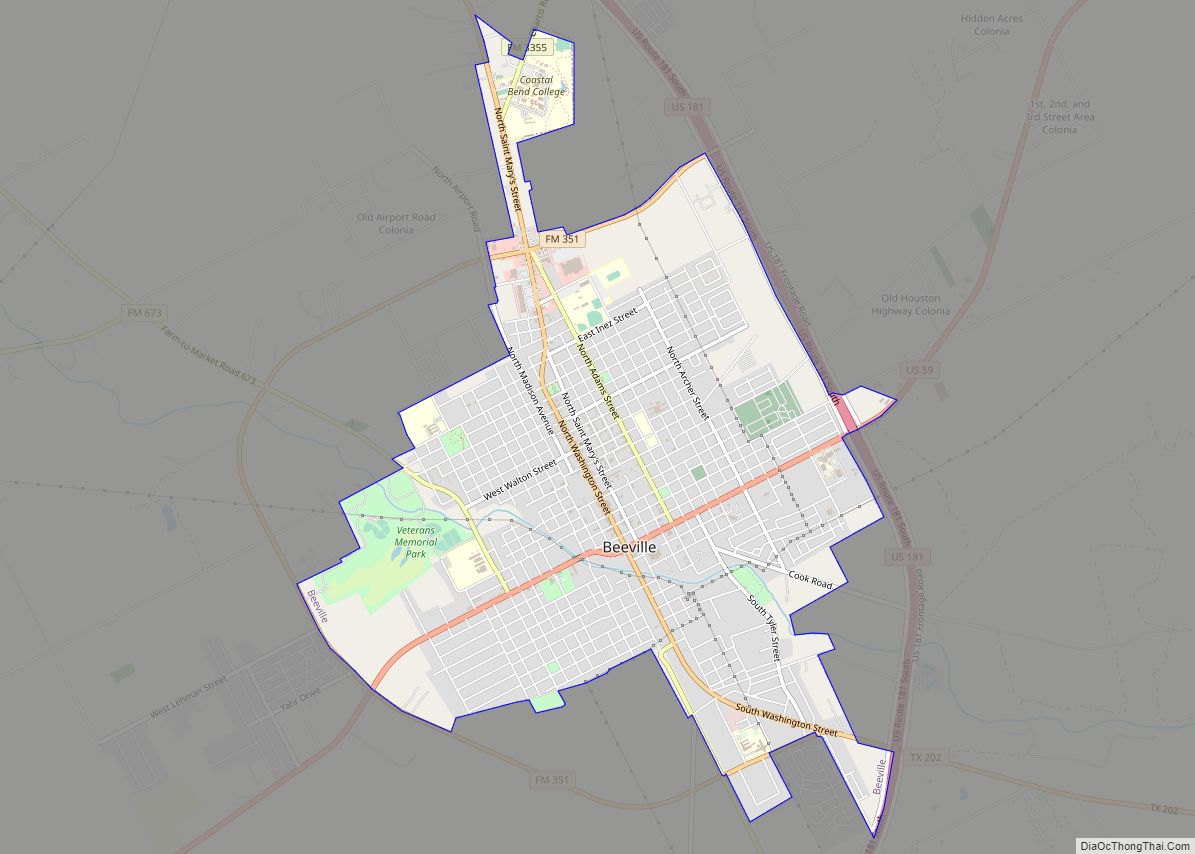 Map of Beeville city