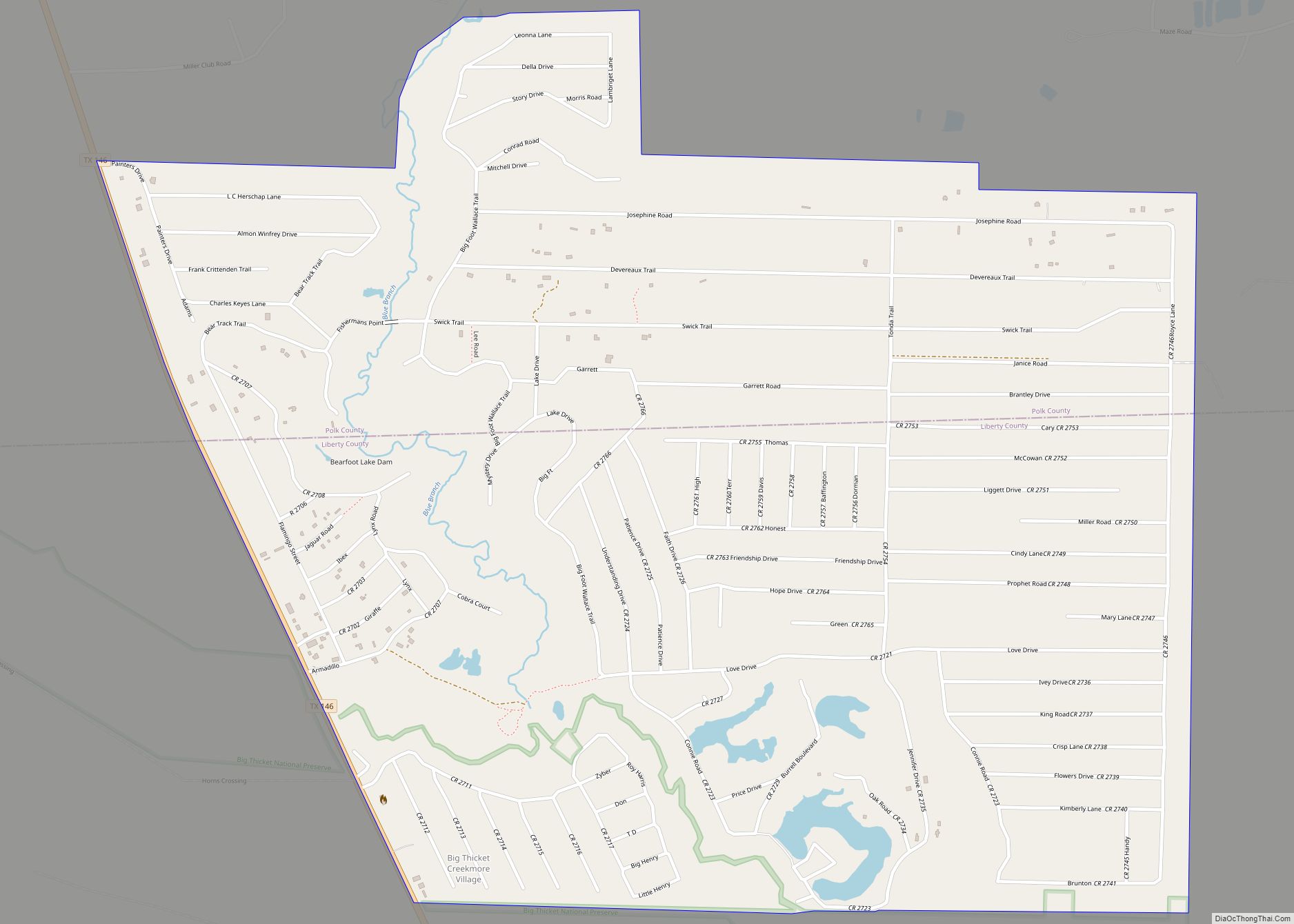 Map of Big Thicket Lake Estates CDP