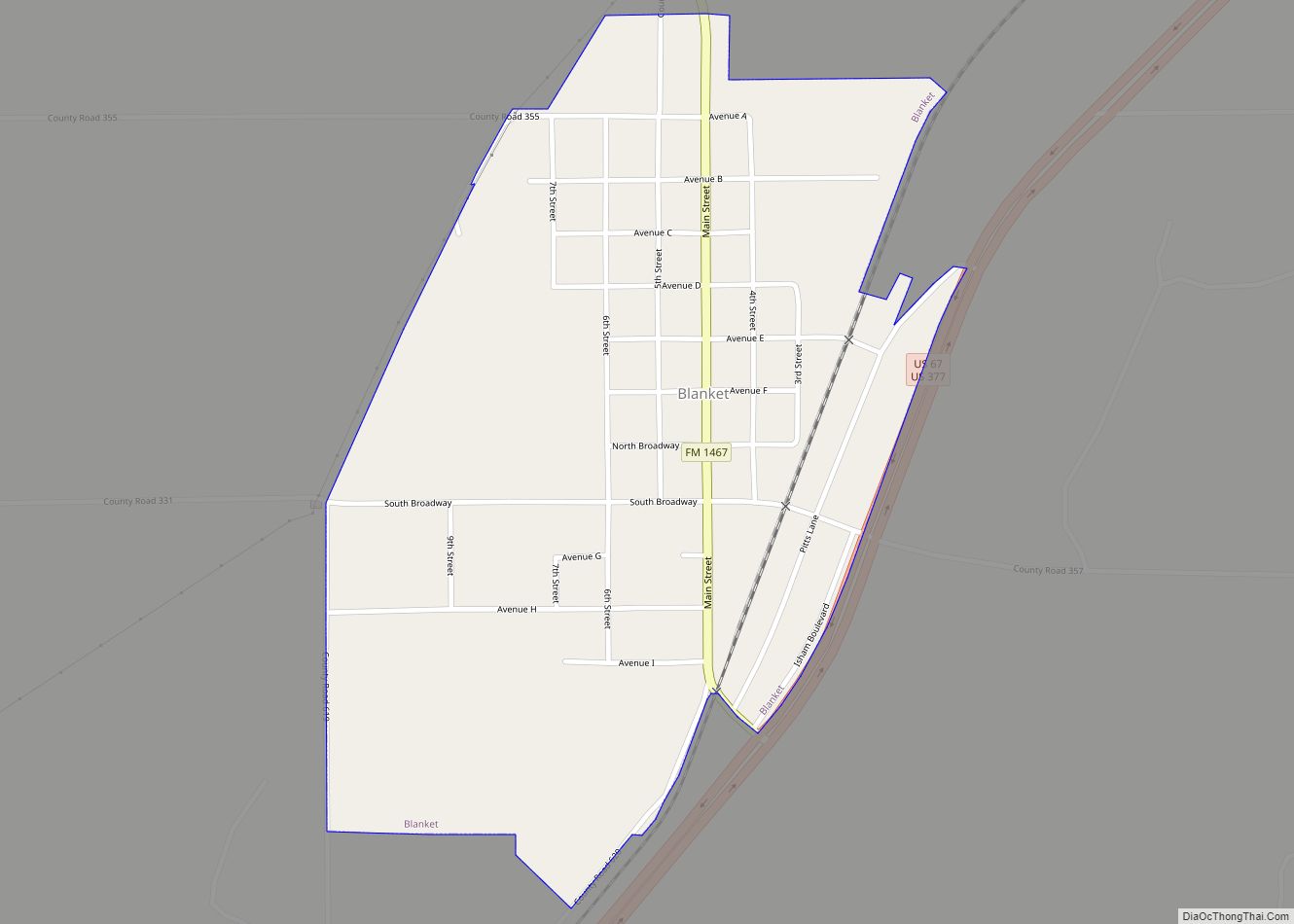 Map of Blanket town