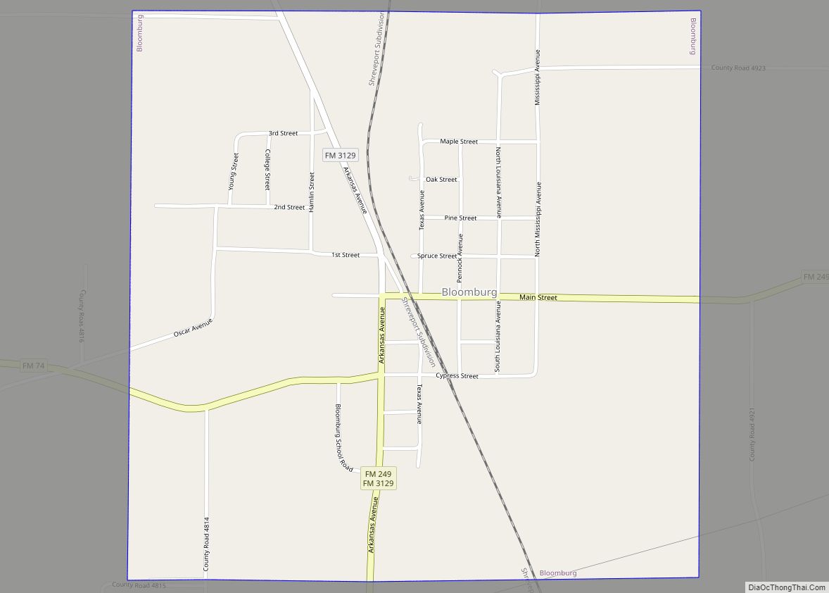 Map of Bloomburg town