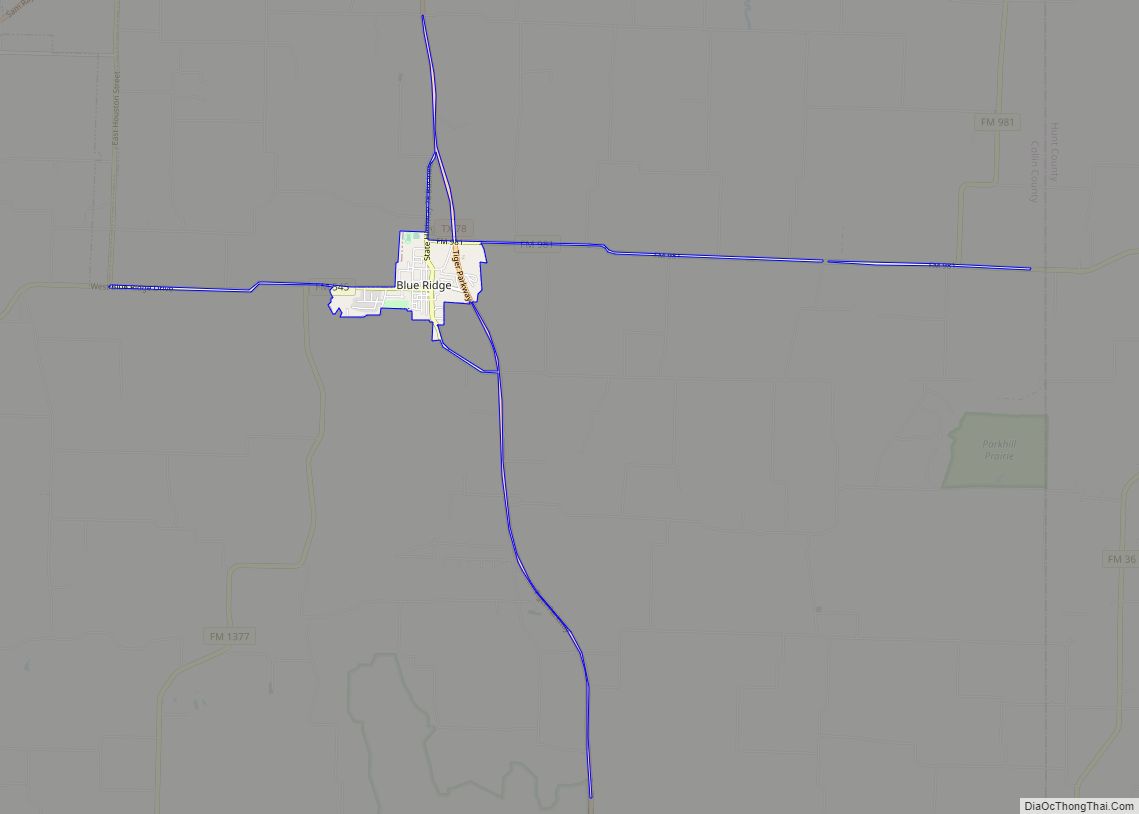 Map of Blue Ridge city, Texas