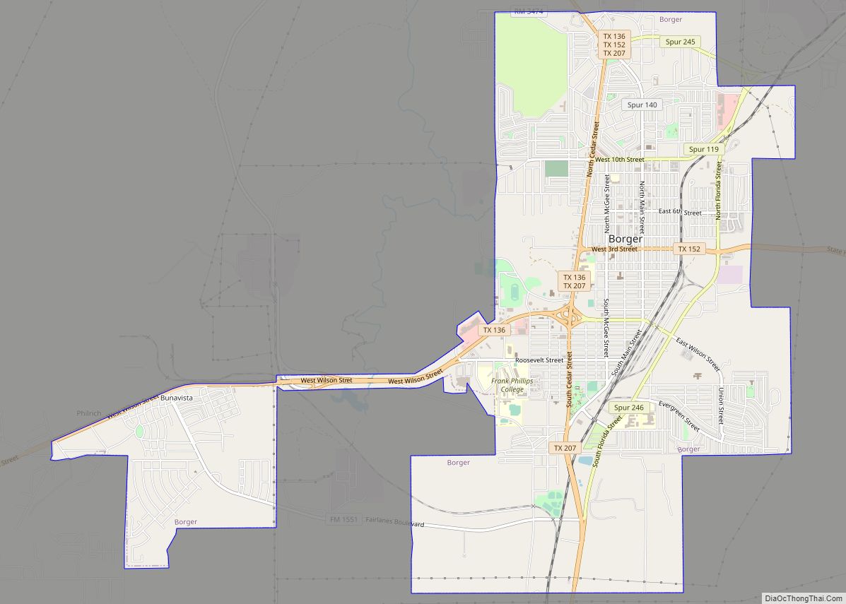 Map of Borger city