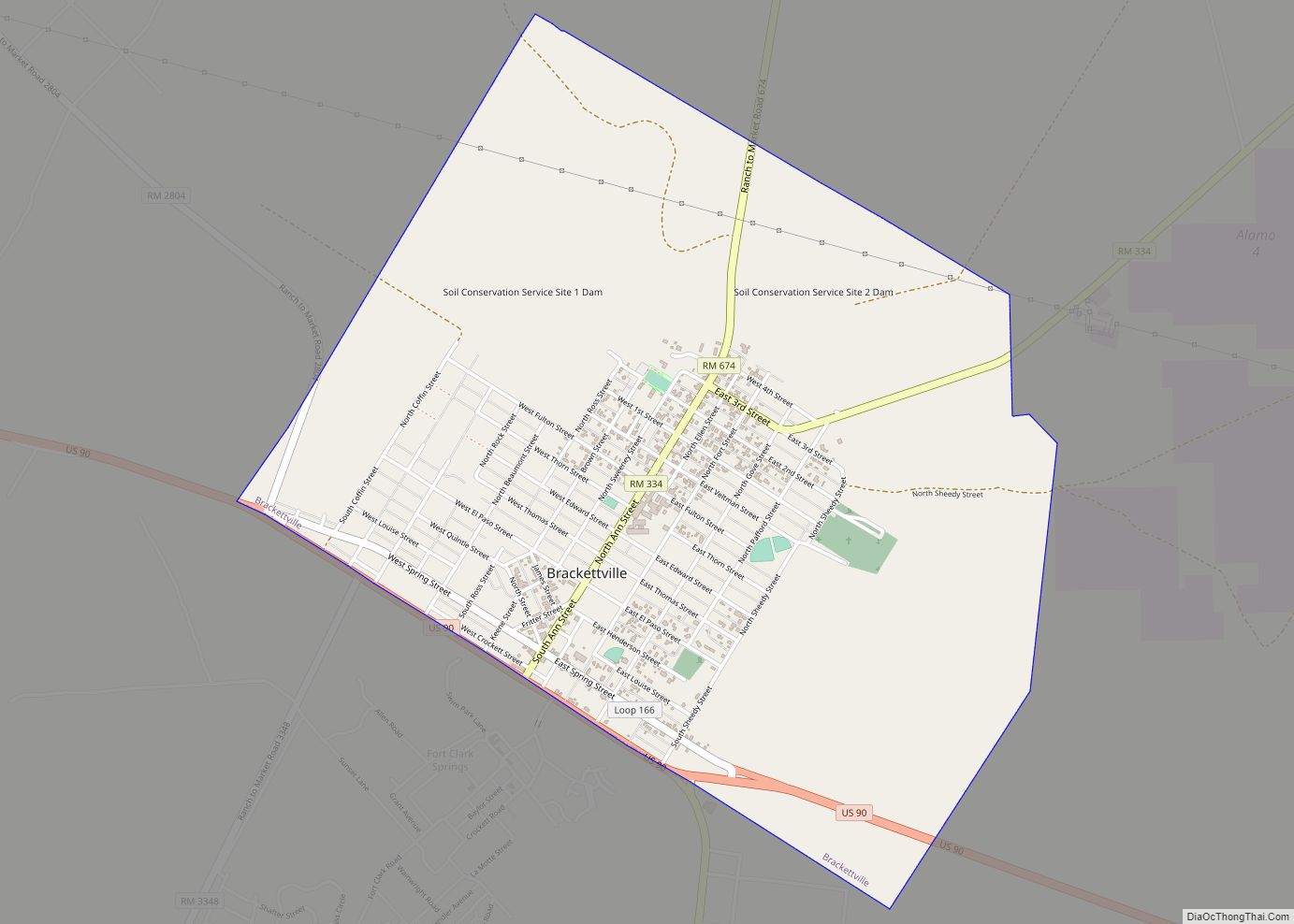 Map of Brackettville city