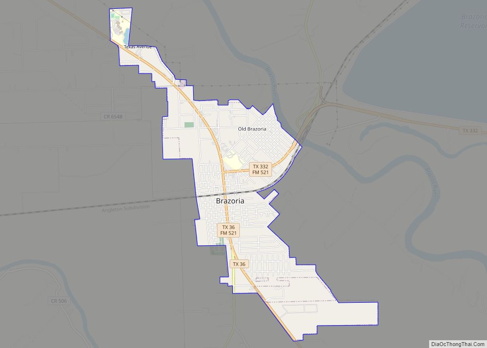 Map of Brazoria city