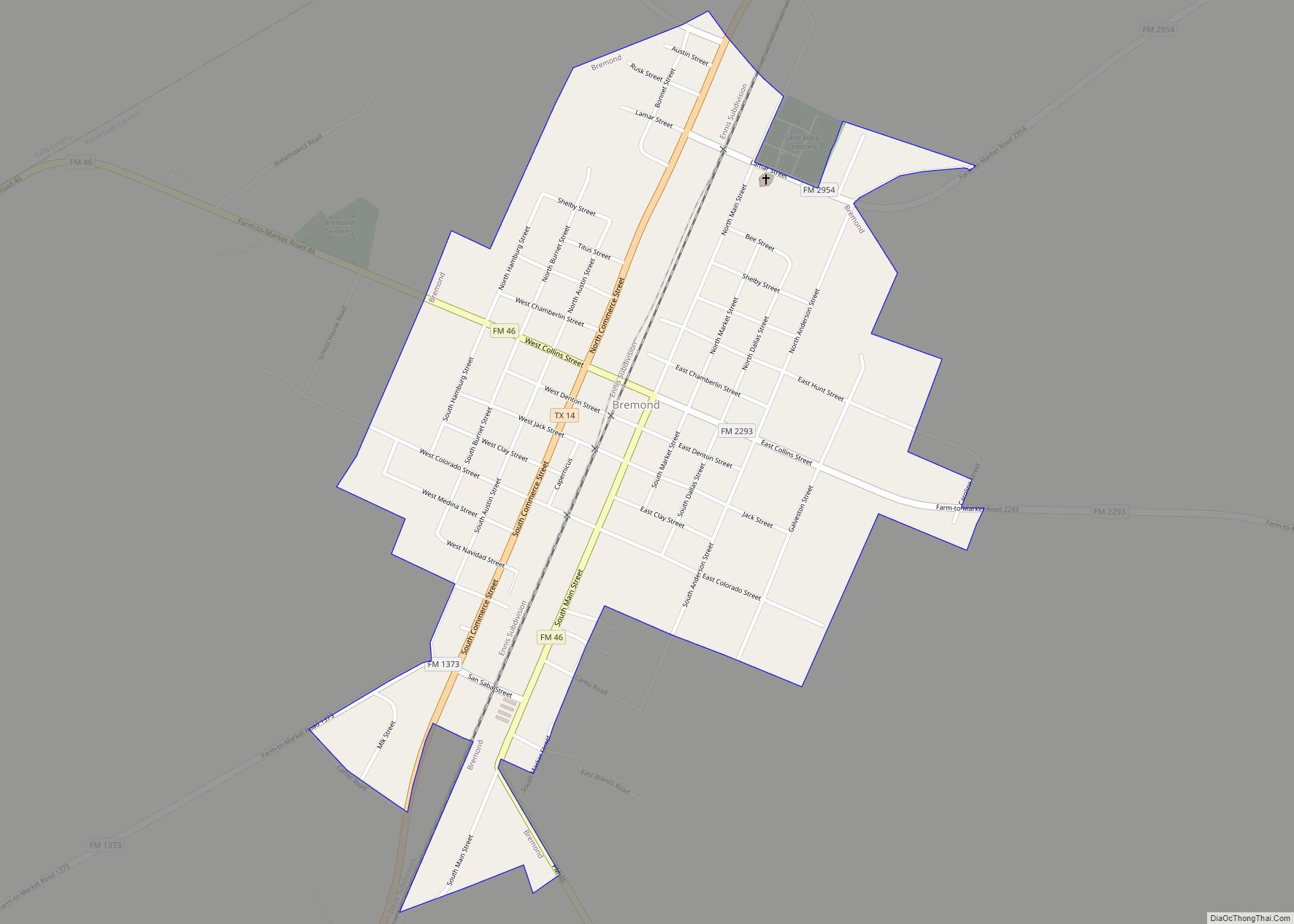 Map of Bremond city