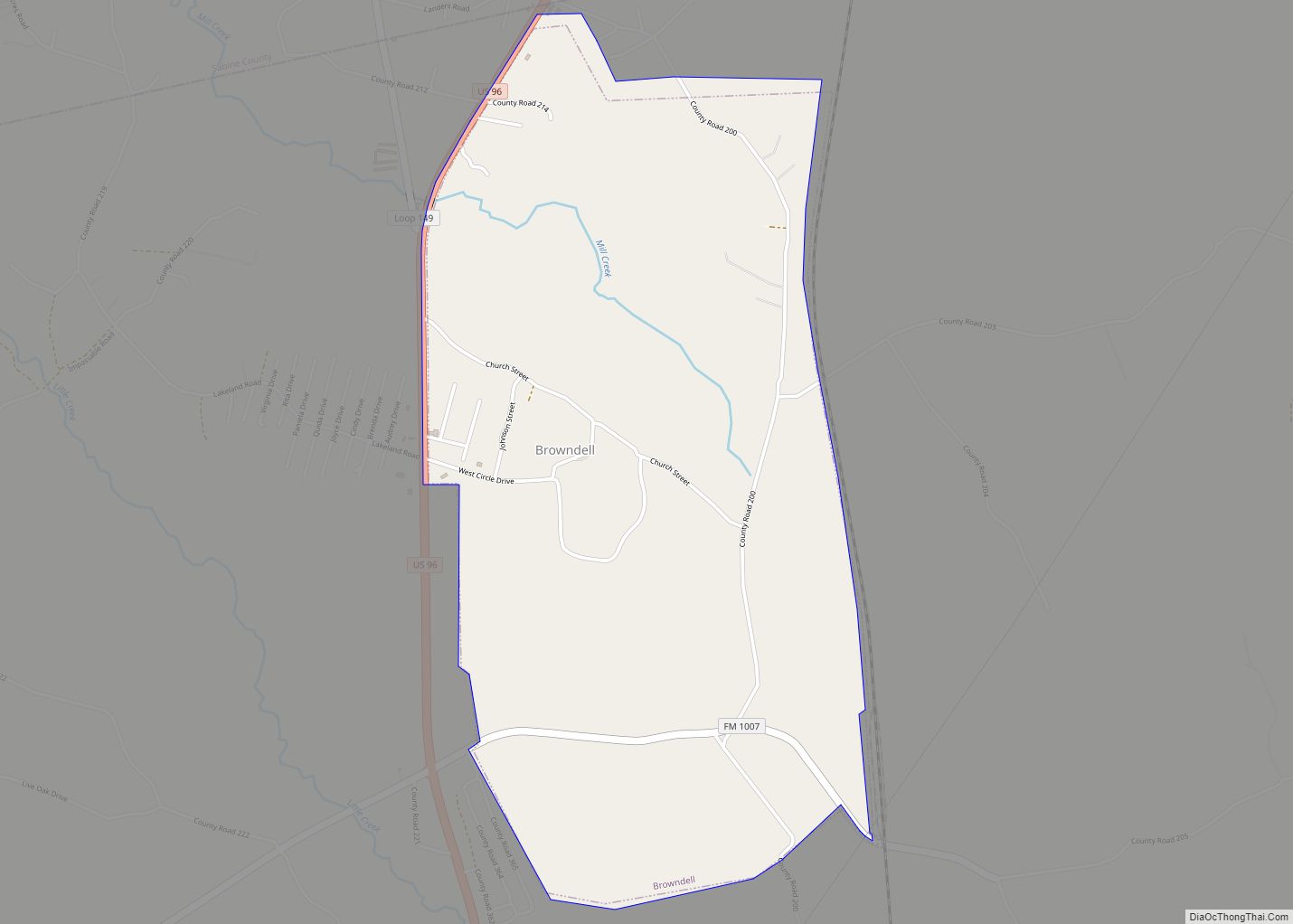 Map of Browndell city