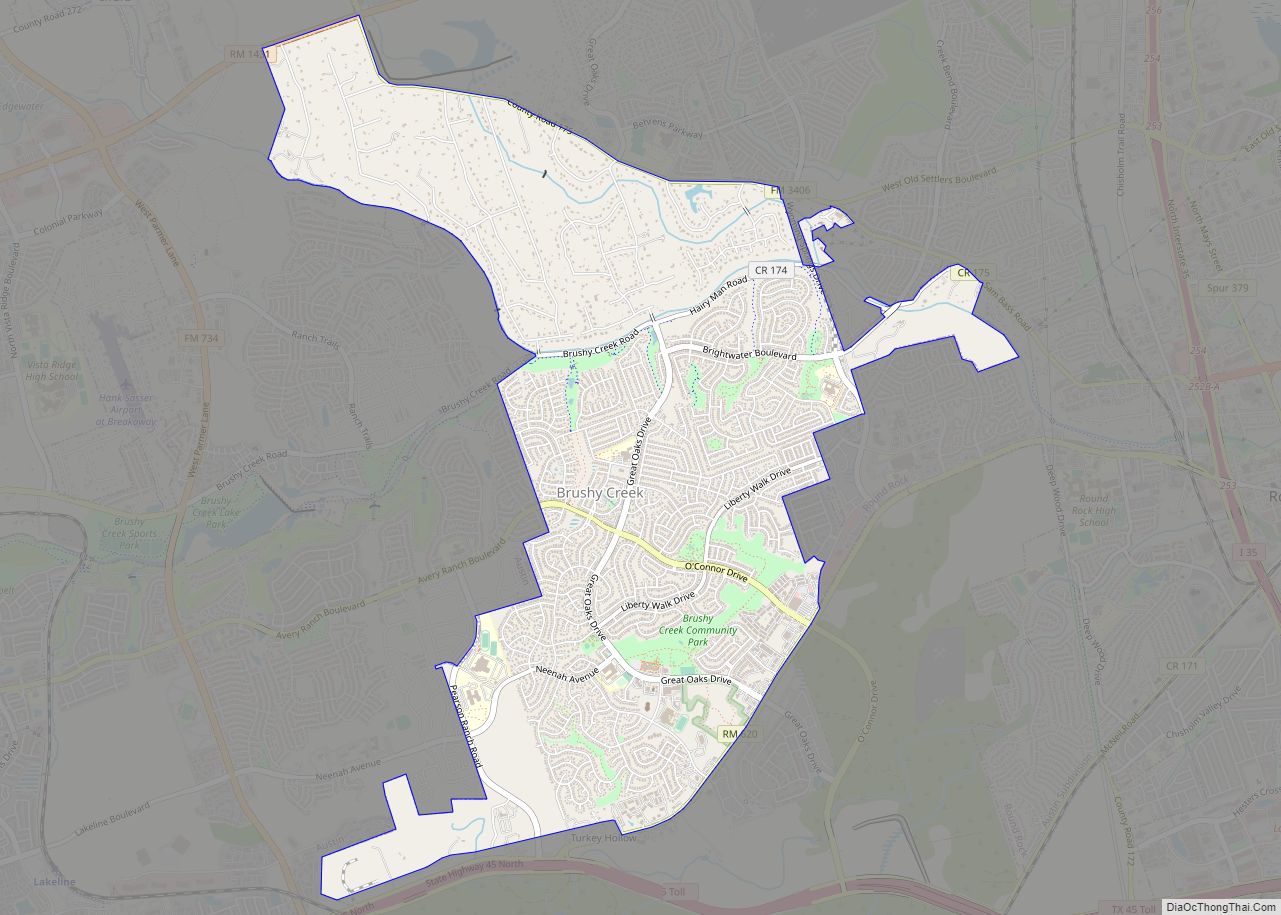 Map of Brushy Creek CDP