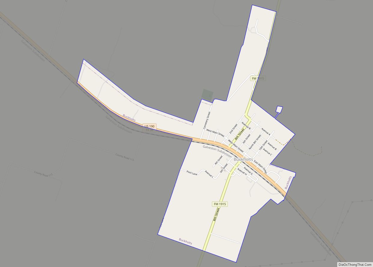 Map of Buckholts town