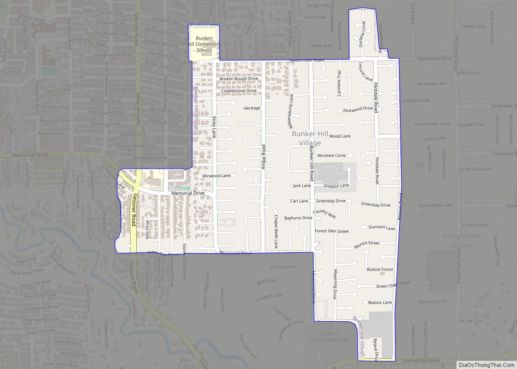 Map of Bunker Hill Village city