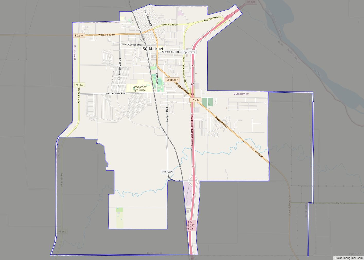 Map of Burkburnett city