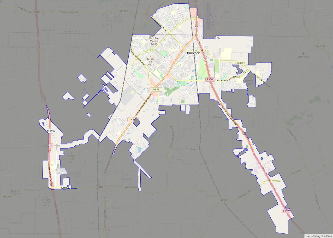 Burleson ở đâu? Bản đồ thành phố Burleson, Texas - Địa Ốc Thông Thái