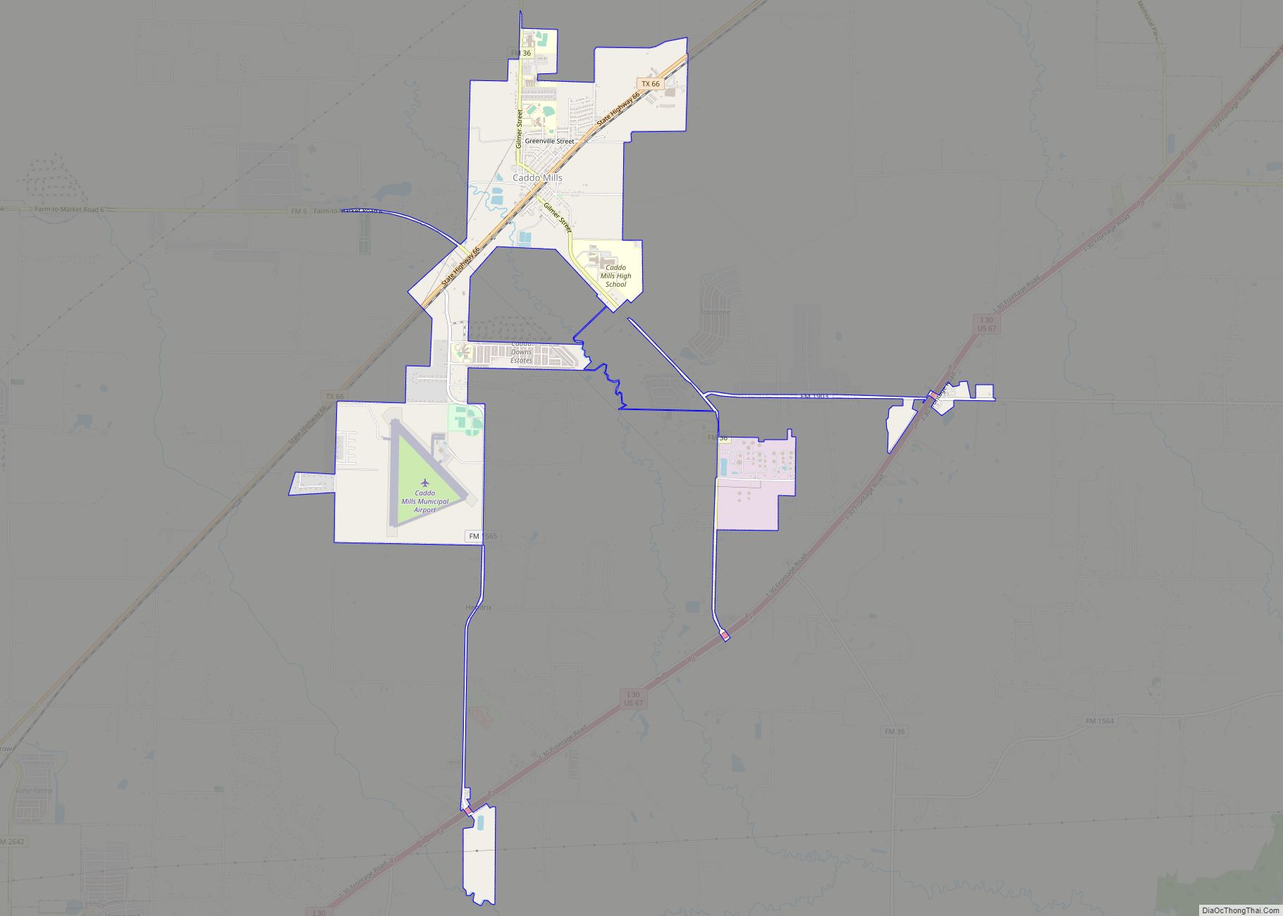 Map of Caddo Mills city - Thong Thai Real