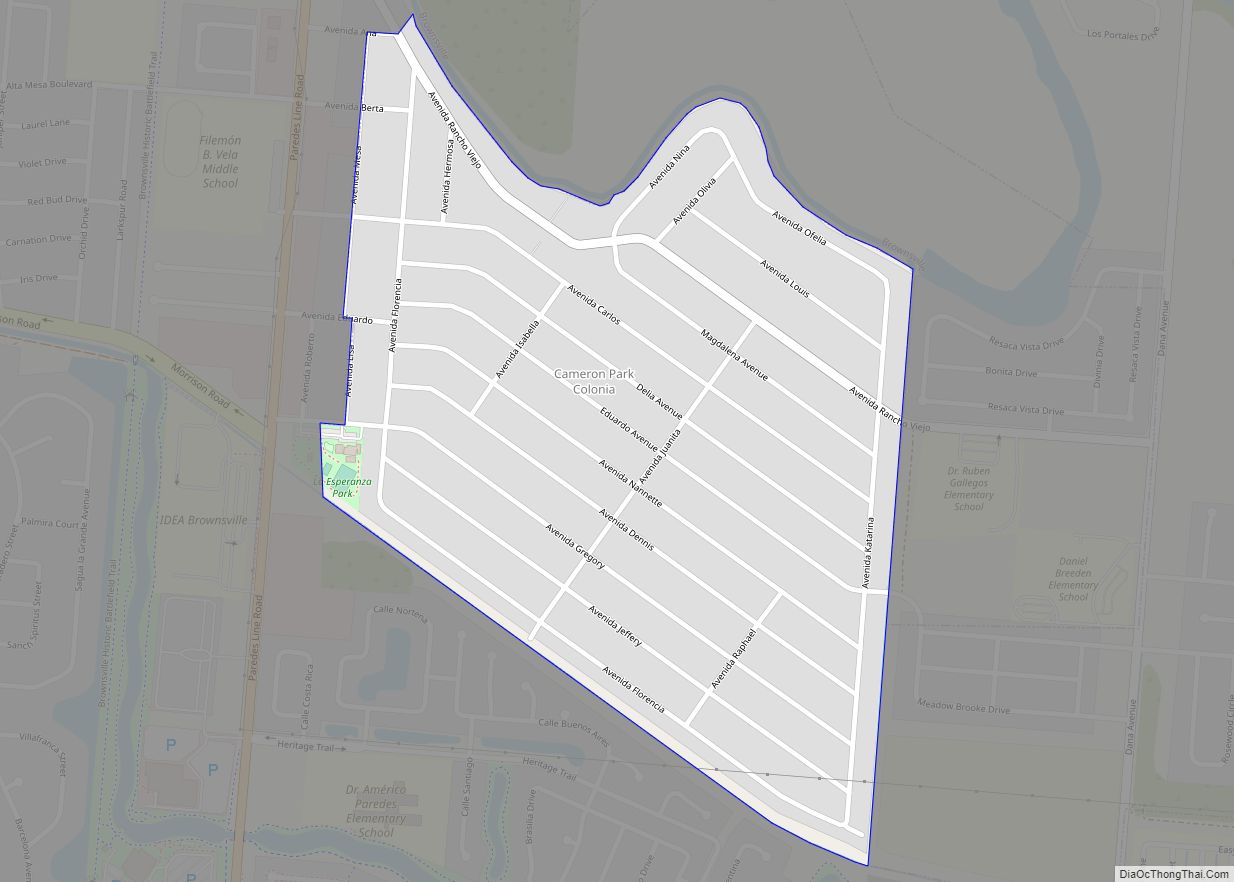 Map of Cameron Park CDP, Texas