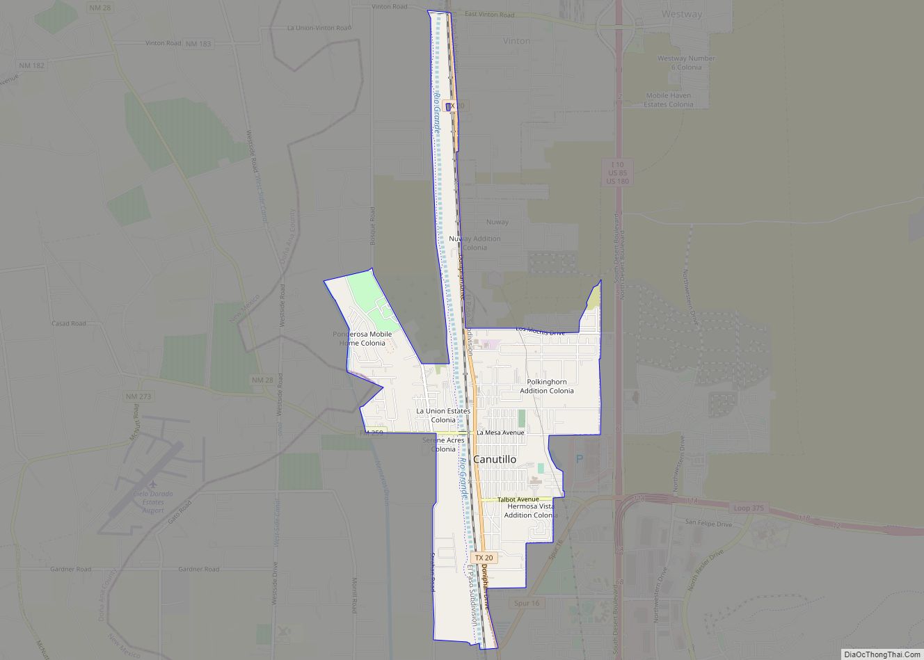 Map of Canutillo CDP