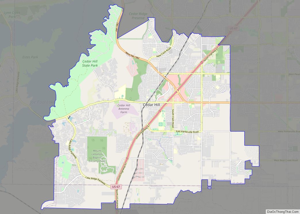 Map of Cedar Hill city, Texas