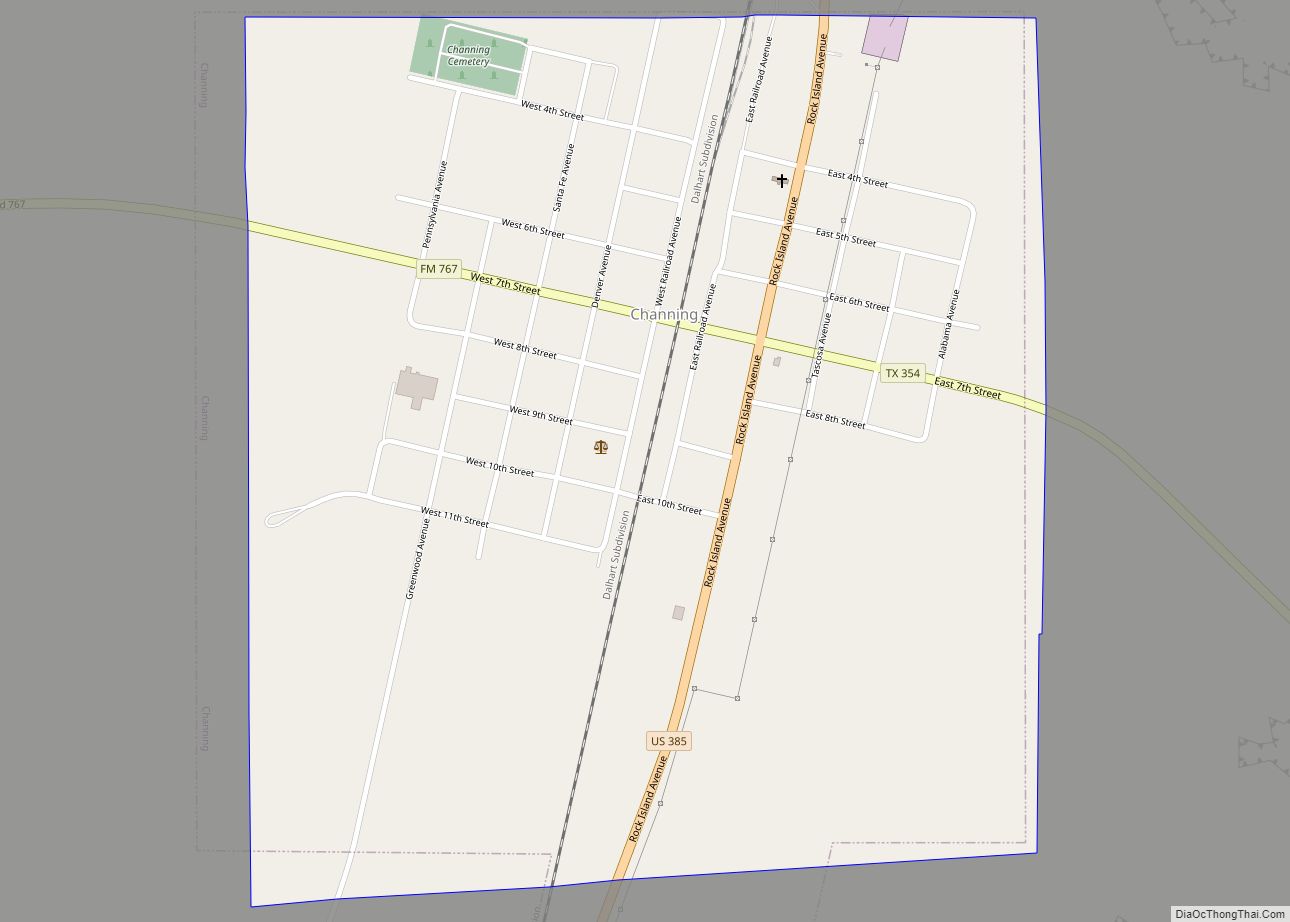 Map of Channing city