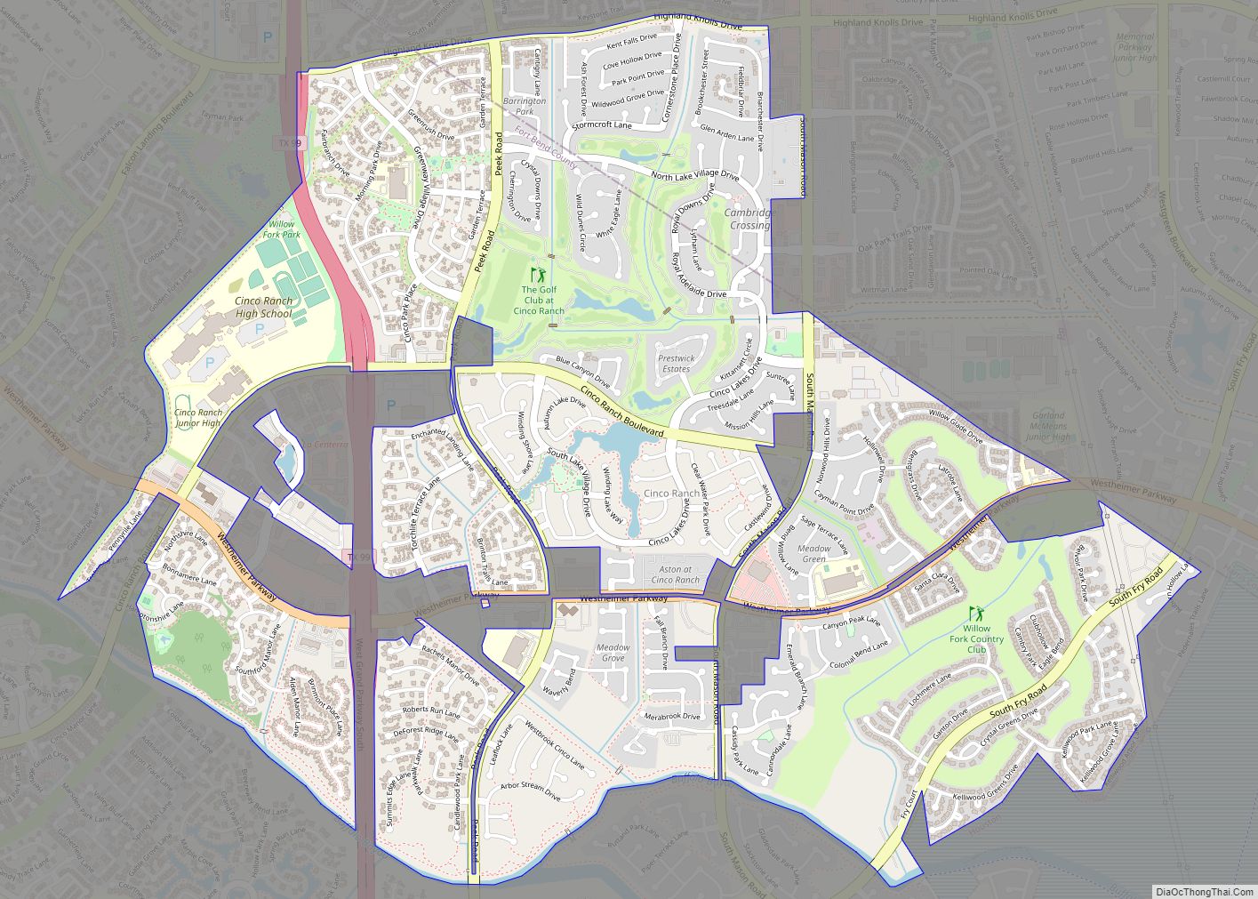 Map of Cinco Ranch CDP