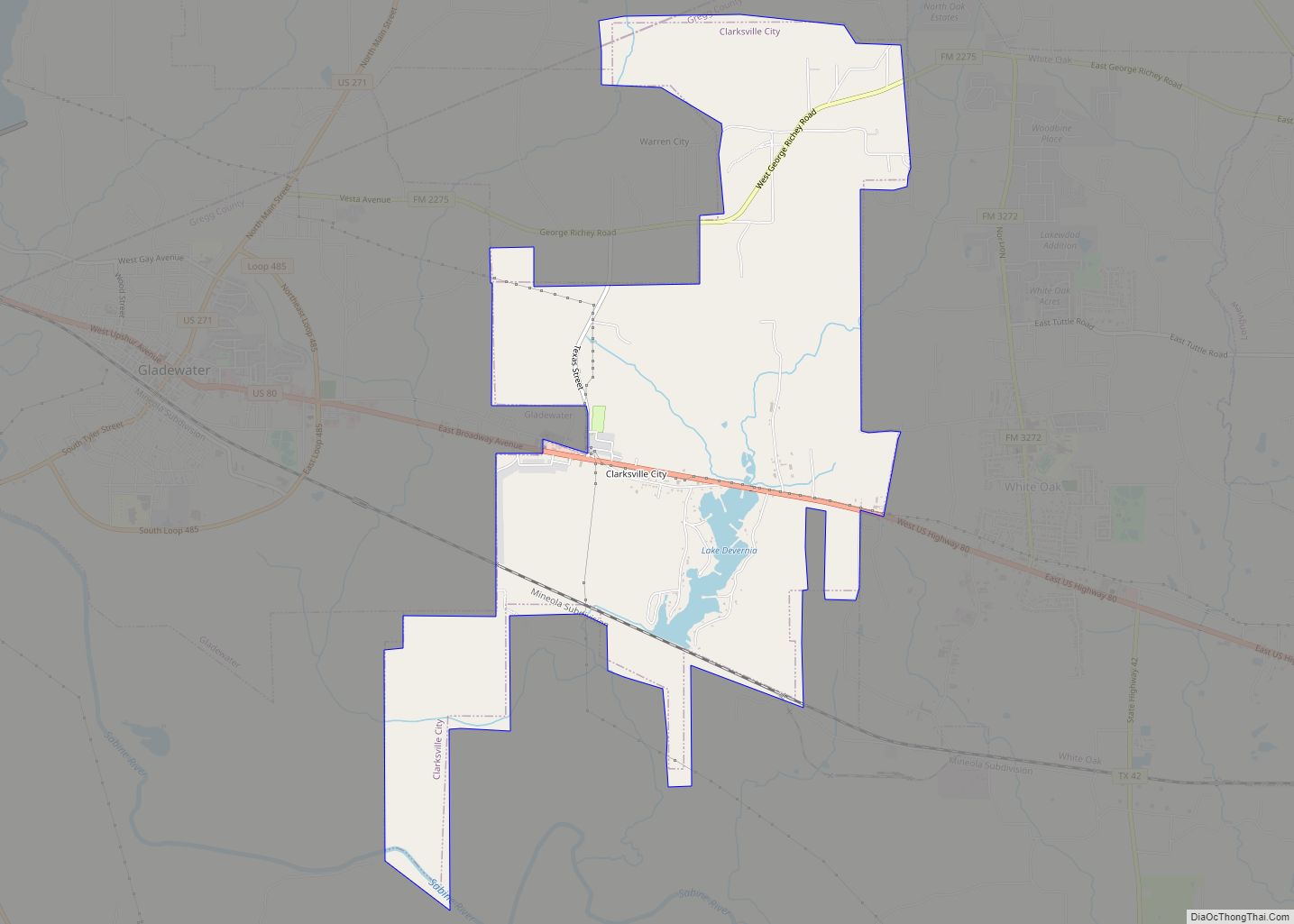 Map of Clarksville City city