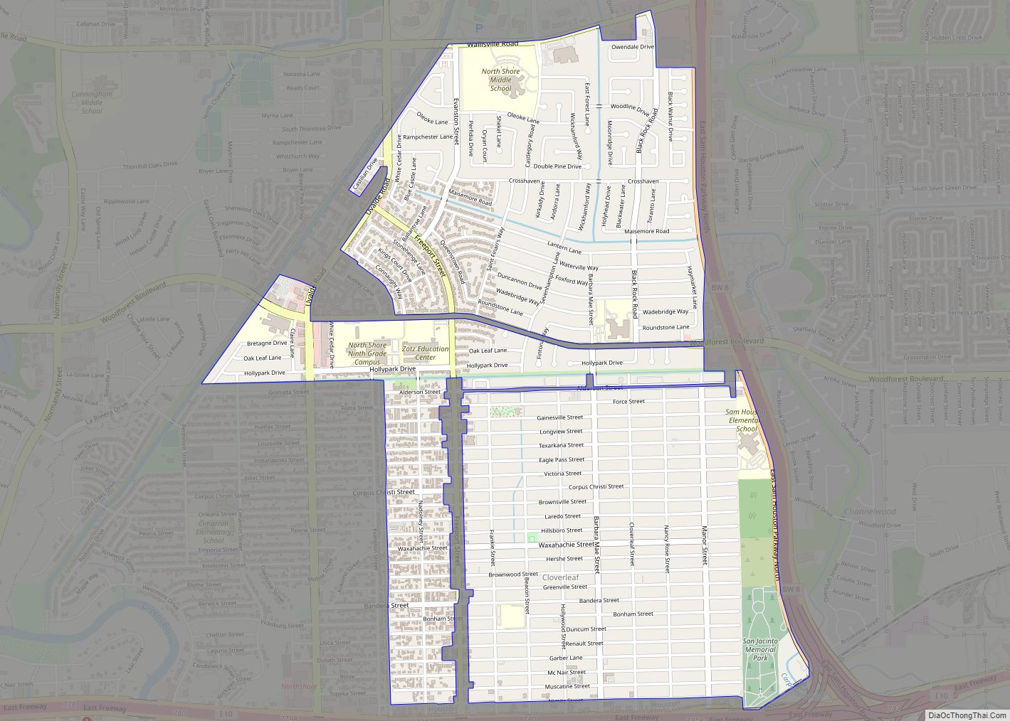 Map of Cloverleaf CDP