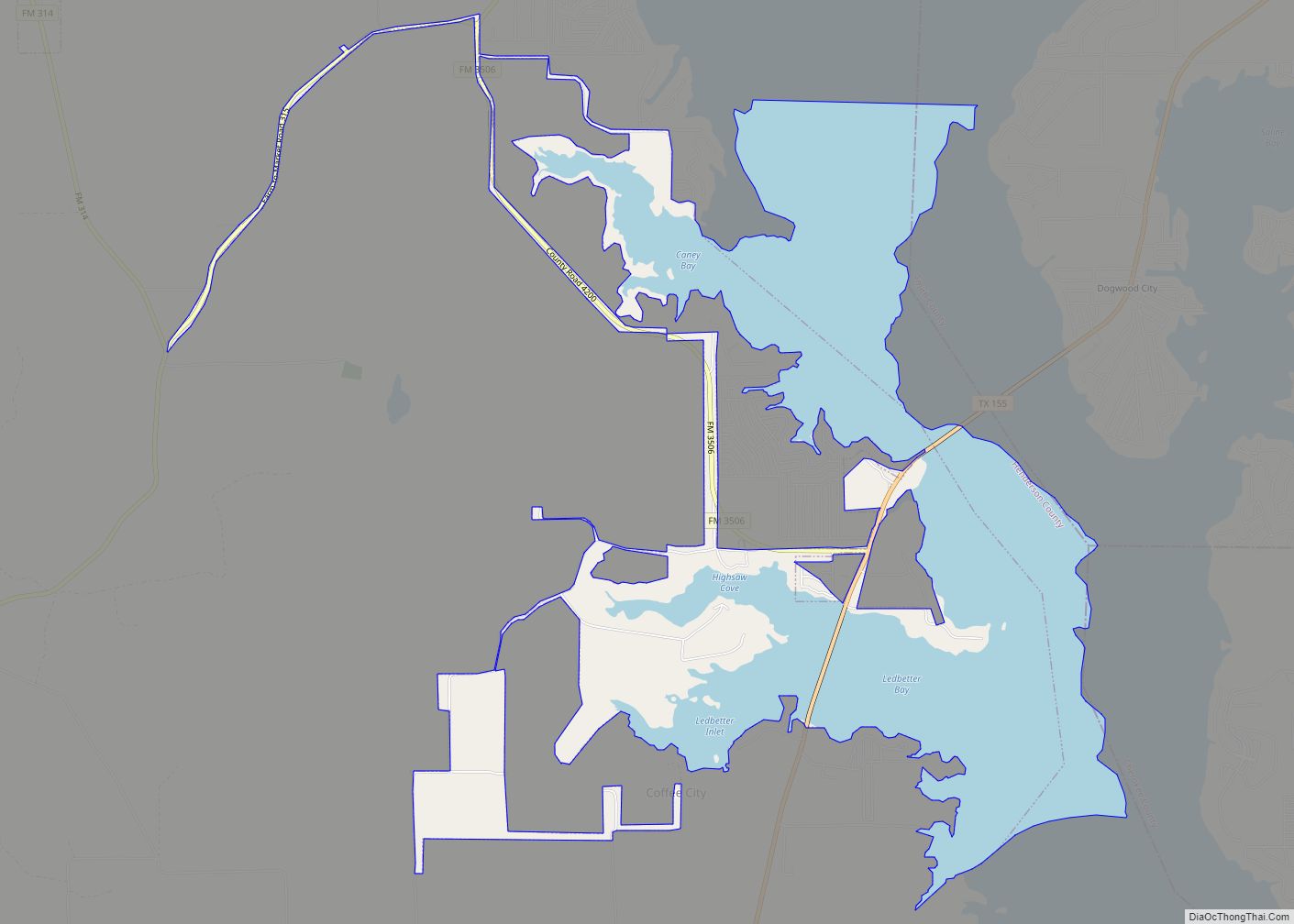 Map of Coffee City town