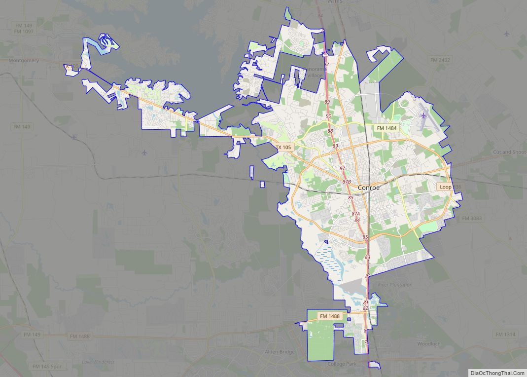 Map of Conroe city