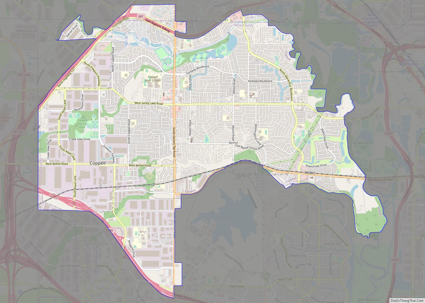 Map of Coppell city