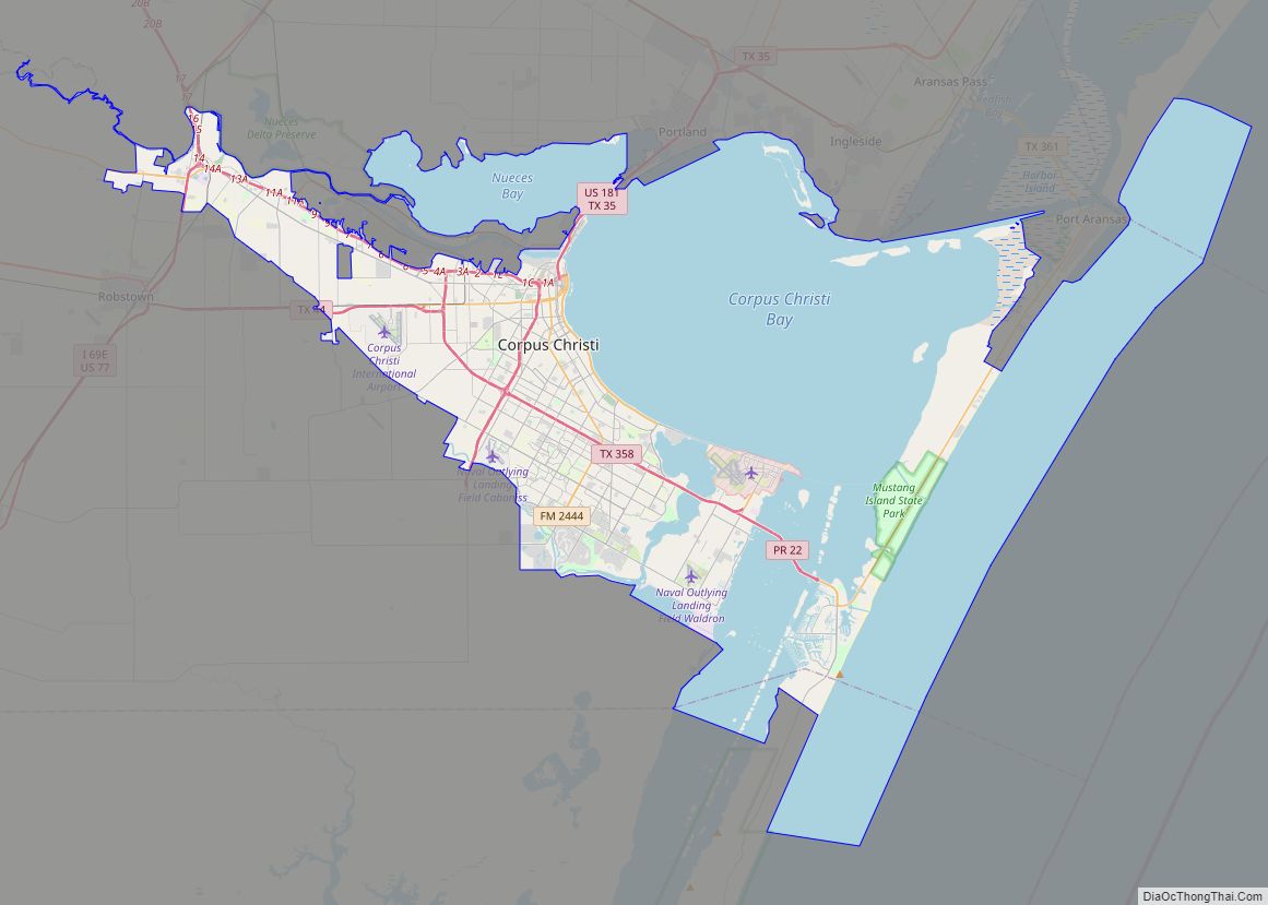Map of Corpus Christi city