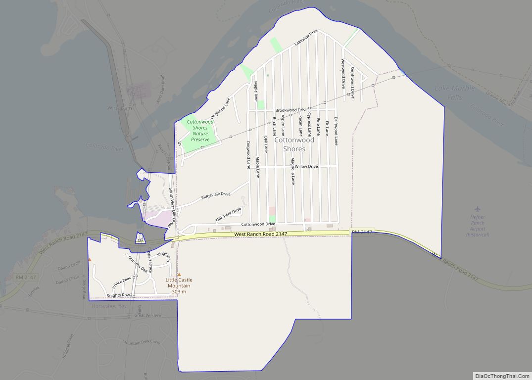 Map of Cottonwood Shores city