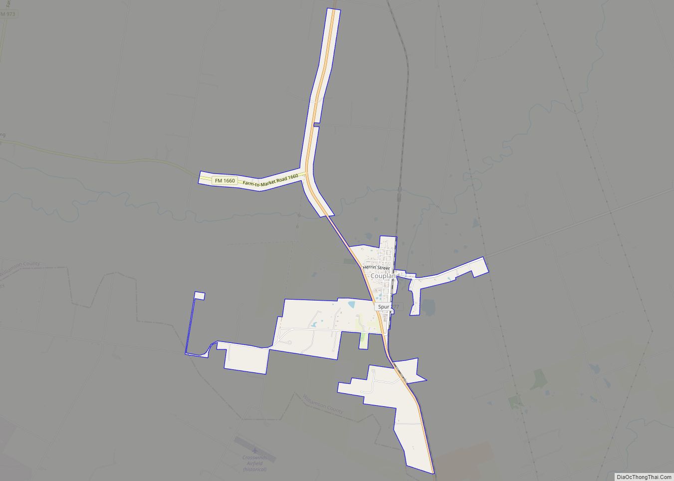Map of Coupland city