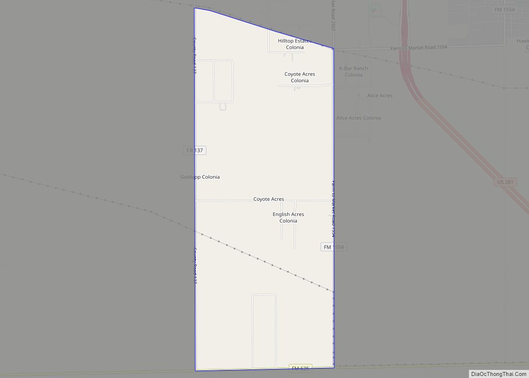 Map of Coyote Acres CDP