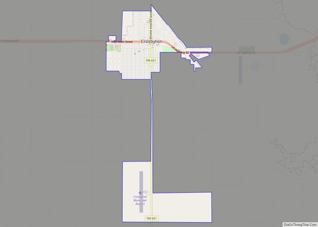 Map of Crosbyton city